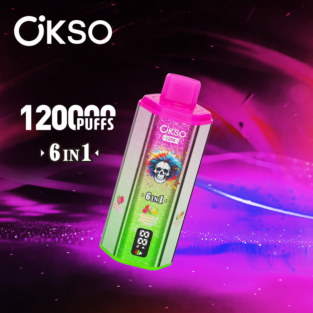 OKSO 120K Disposable Vape - 120K Puffs, Triple Mesh Coil, Digital Screen