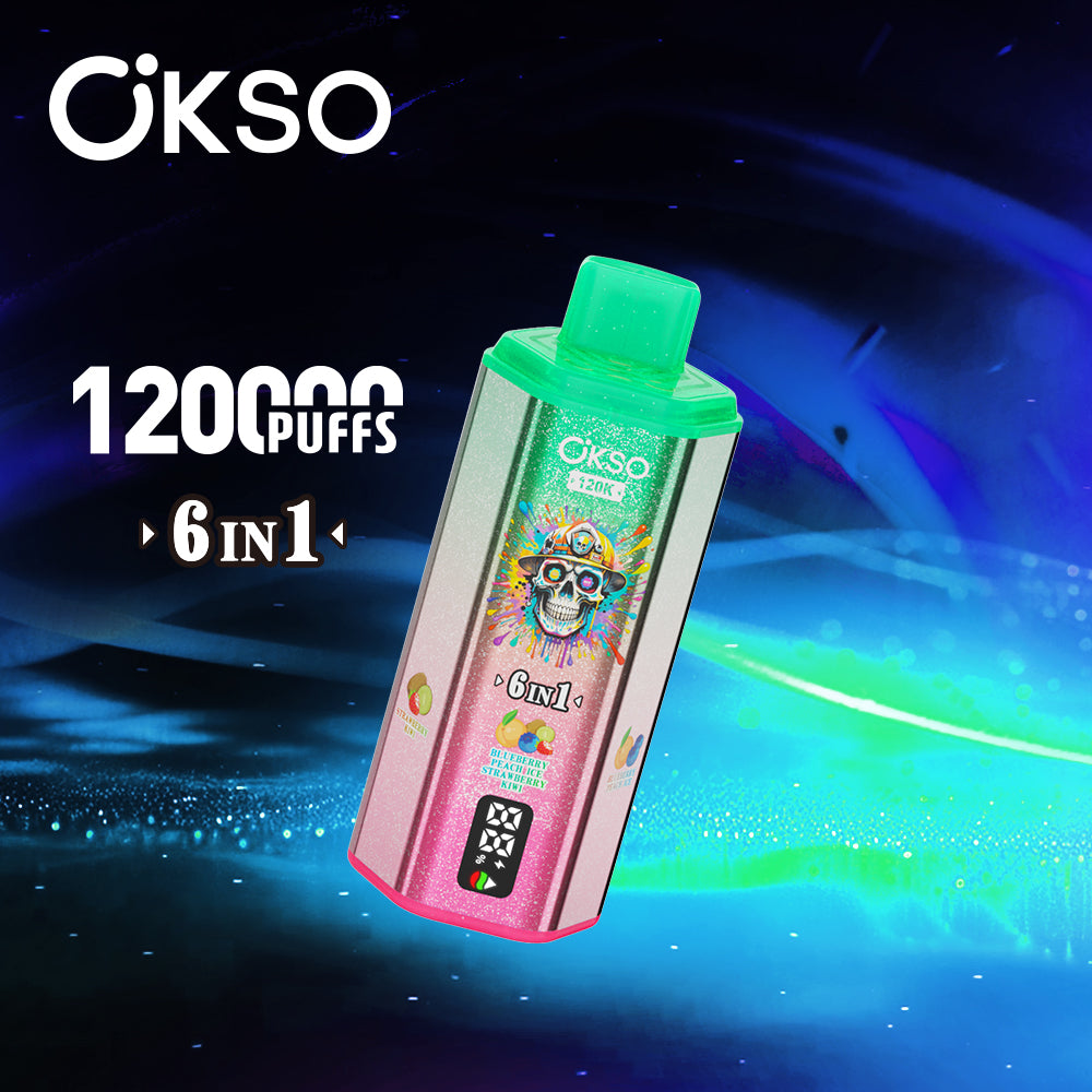 OKSO 120K Disposable Vape - 120K Puffs, Triple Mesh Coil, Digital Screen