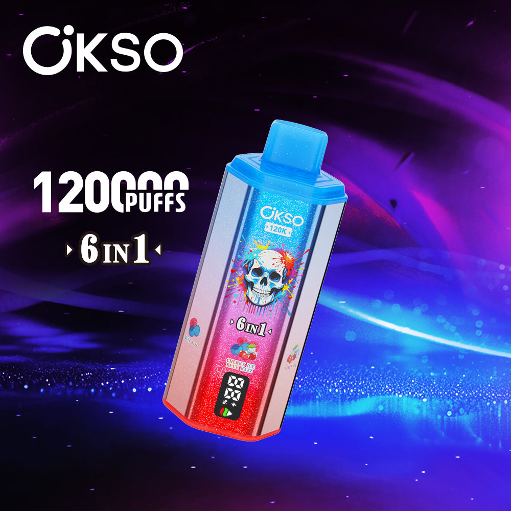 OKSO 120K Disposable Vape - 120K Puffs, Triple Mesh Coil, Digital Screen