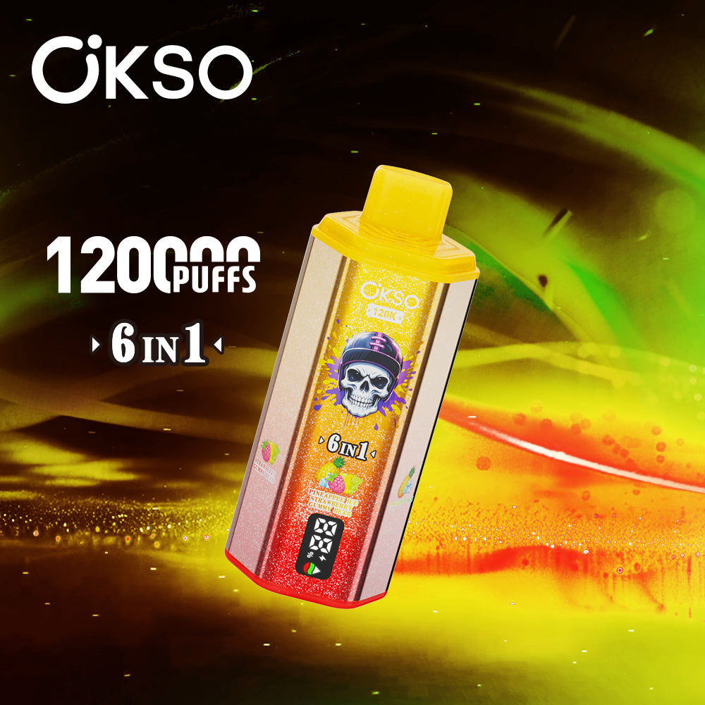 OKSO 120K Disposable Vape - 120K Puffs, Triple Mesh Coil, Digital Screen