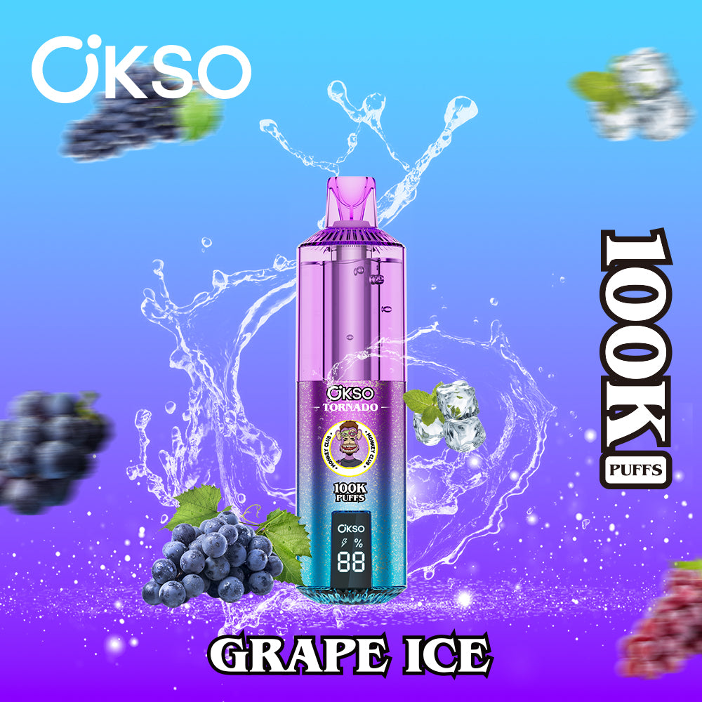 OKSO Tornado 100K Puffs 100000 Best Buy Disposable Vape Shop Electronic Cigarette Smart Screen