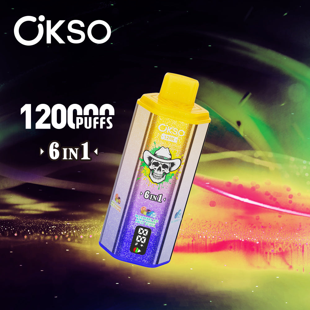 OKSO 120K Disposable Vape - 120K Puffs, Triple Mesh Coil, Digital Screen
