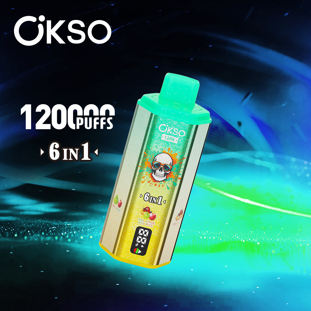 OKSO 120K Disposable Vape - 120K Puffs, Triple Mesh Coil, Digital Screen