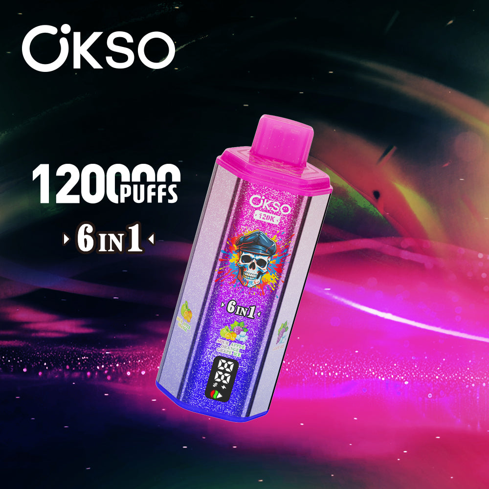 OKSO 120K Disposable Vape - 120K Puffs, Triple Mesh Coil, Digital Screen