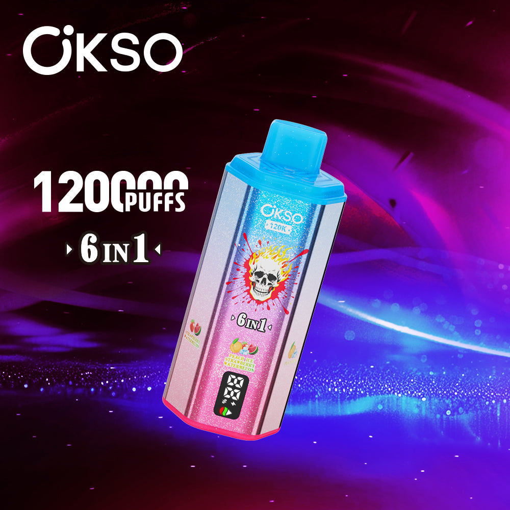 OKSO 120K Disposable Vape - 120K Puffs, Triple Mesh Coil, Digital Screen