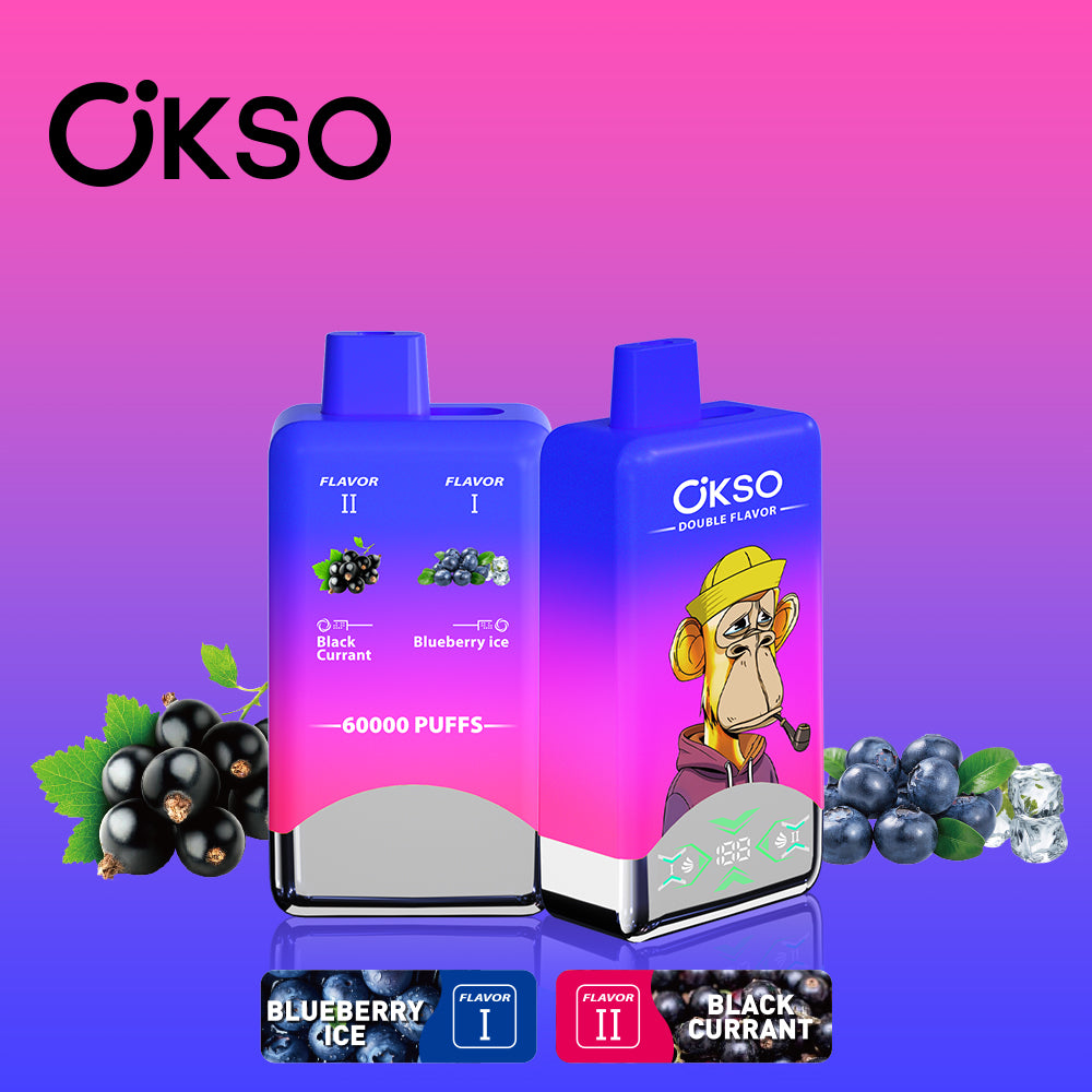 OKSO 60000 60K Puffs Double Flavors LED Screen Disposable Vape 2 in 1 Electronic Cigarette Wholesale