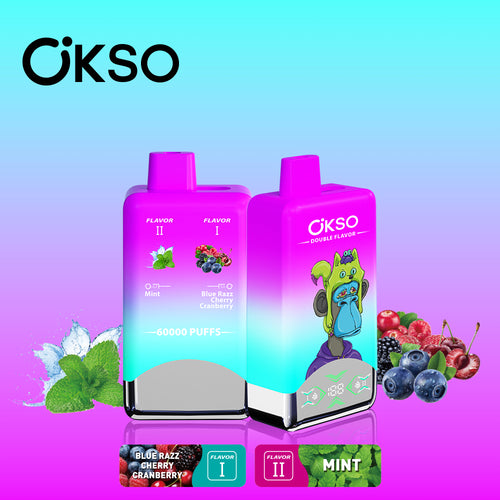 OKSO 60000 60K Puffs Double Flavors LED Screen Disposable Vape 2 in 1 Electronic Cigarette Wholesale
