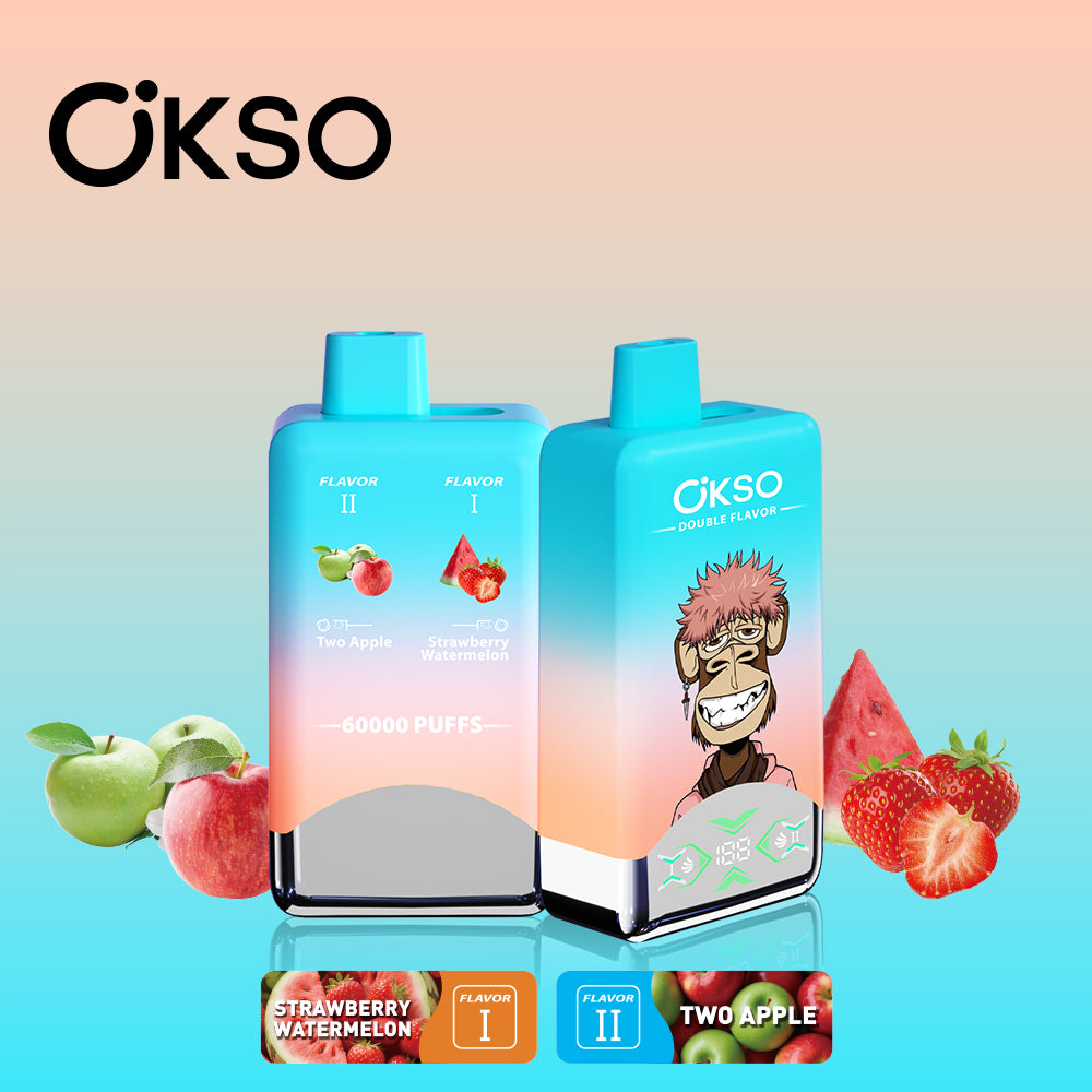 OKSO 60000 60K Puffs Double Flavors LED Screen Disposable Vape 2 in 1 Electronic Cigarette Wholesale