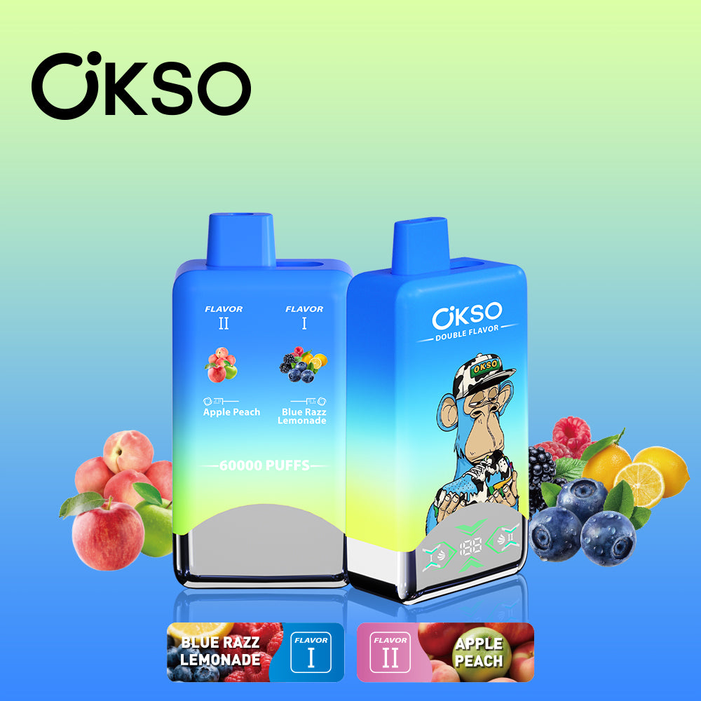 OKSO 60000 60K Puffs Double Flavors LED Screen Disposable Vape 2 in 1 Electronic Cigarette Wholesale