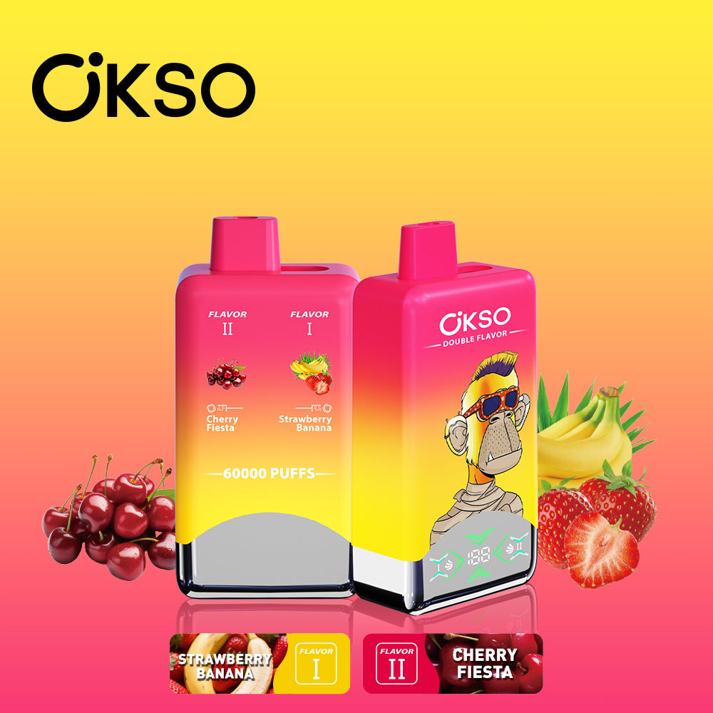 OKSO 60000 60K Puffs Double Flavors LED Screen Disposable Vape 2 in 1 Electronic Cigarette Wholesale