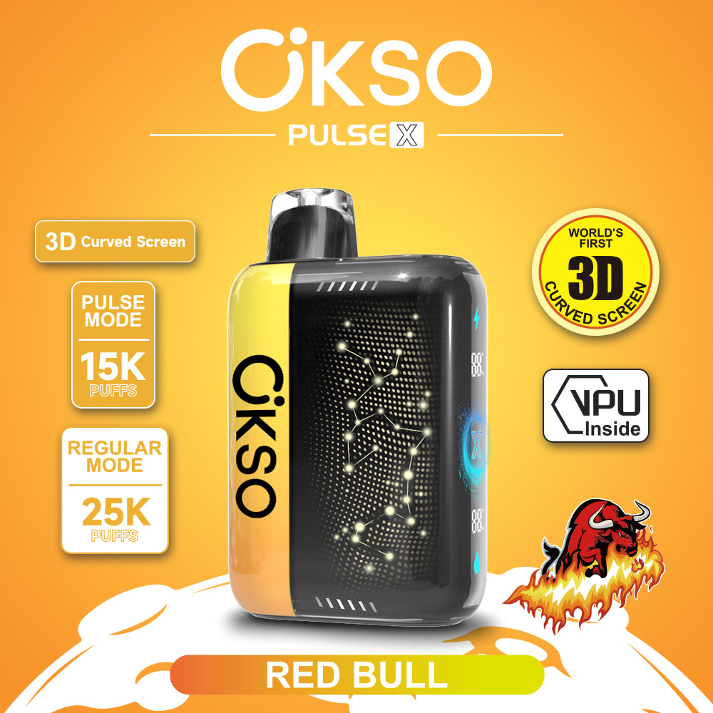 OKSO Pulse X 15000 25000 Puffs Disposable Vape Puff 15k 25k Double Mode 3D Curved Screen Prefilled Pod