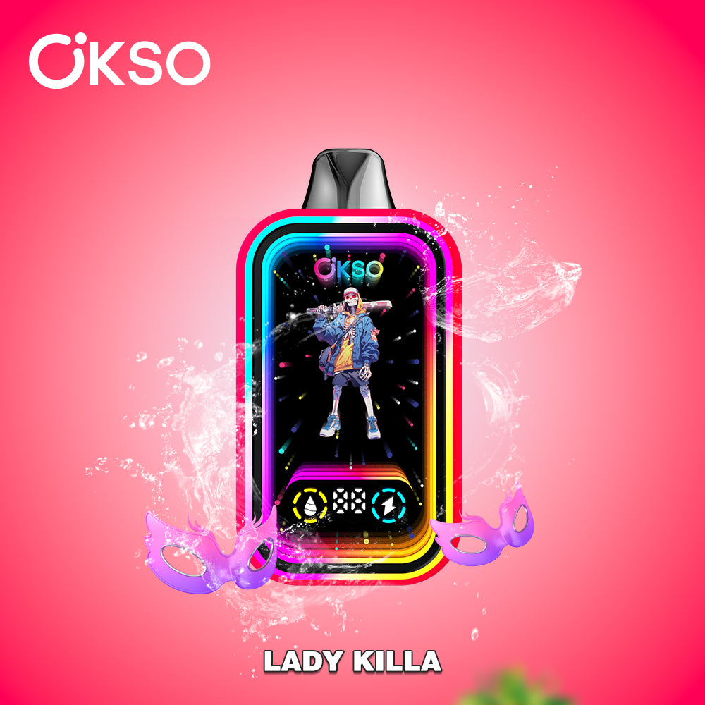 OKSO Magic Mirror 50000 50K Puffs Disposable Vape LED Display Electronic Cigarette Wholesale Child Lock