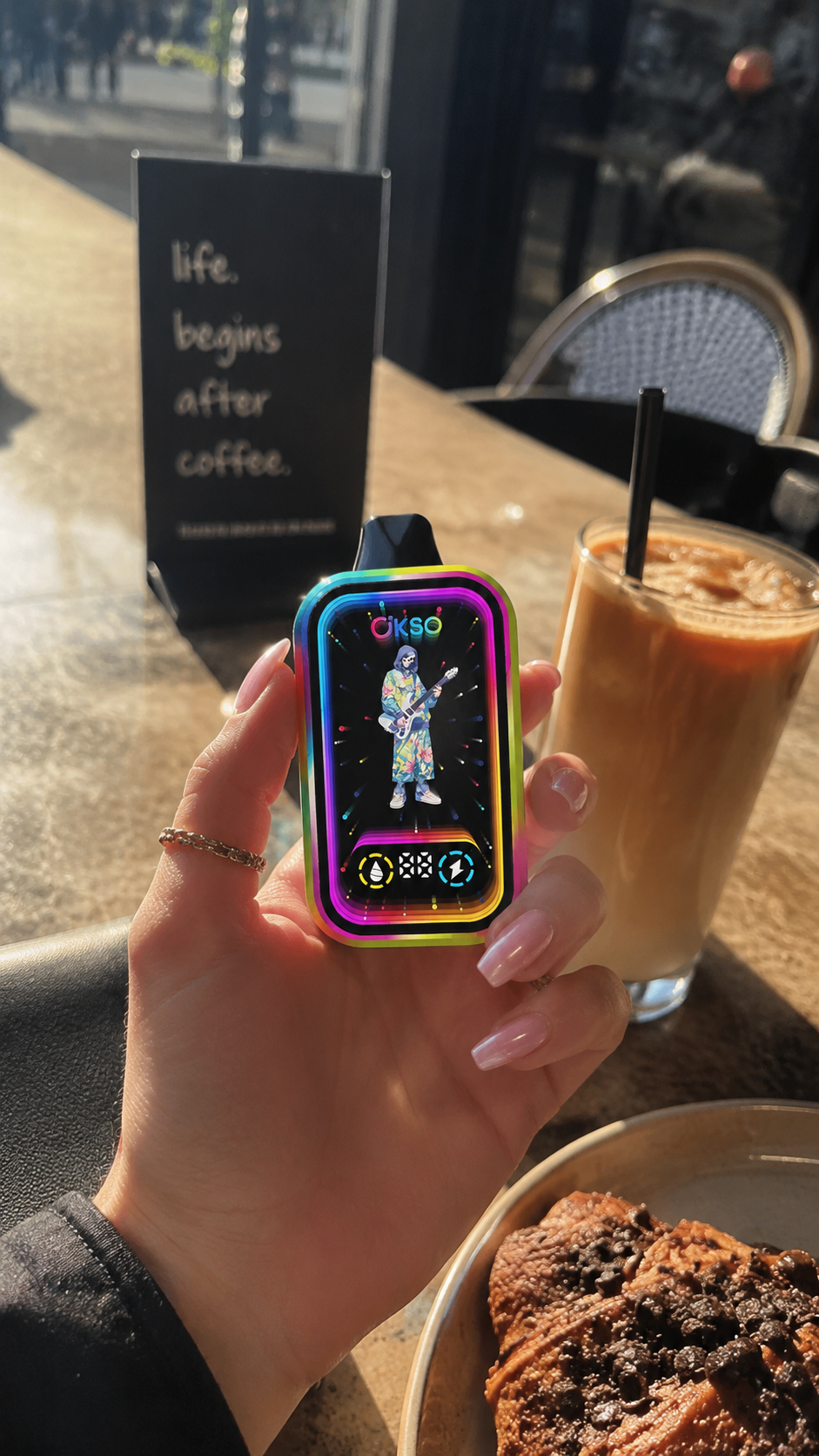 OKSO Magic Mirror 50K on coffee table